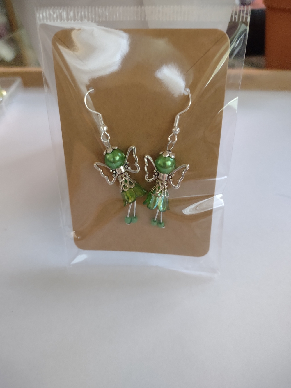 Handmade Fairy Earrings Green